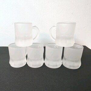 6 Mini Frosted Beer Stein Mug Shot Glasses